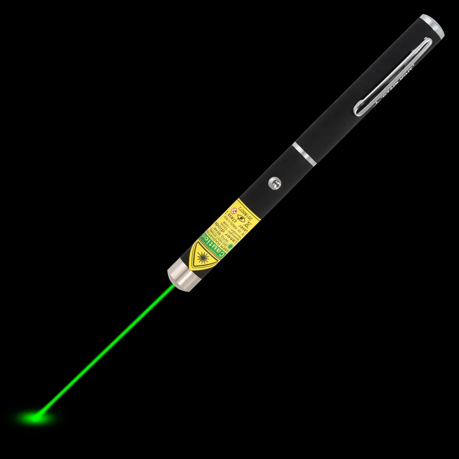 Groene laserpen X1 met zichtbare laserstraal in het donker