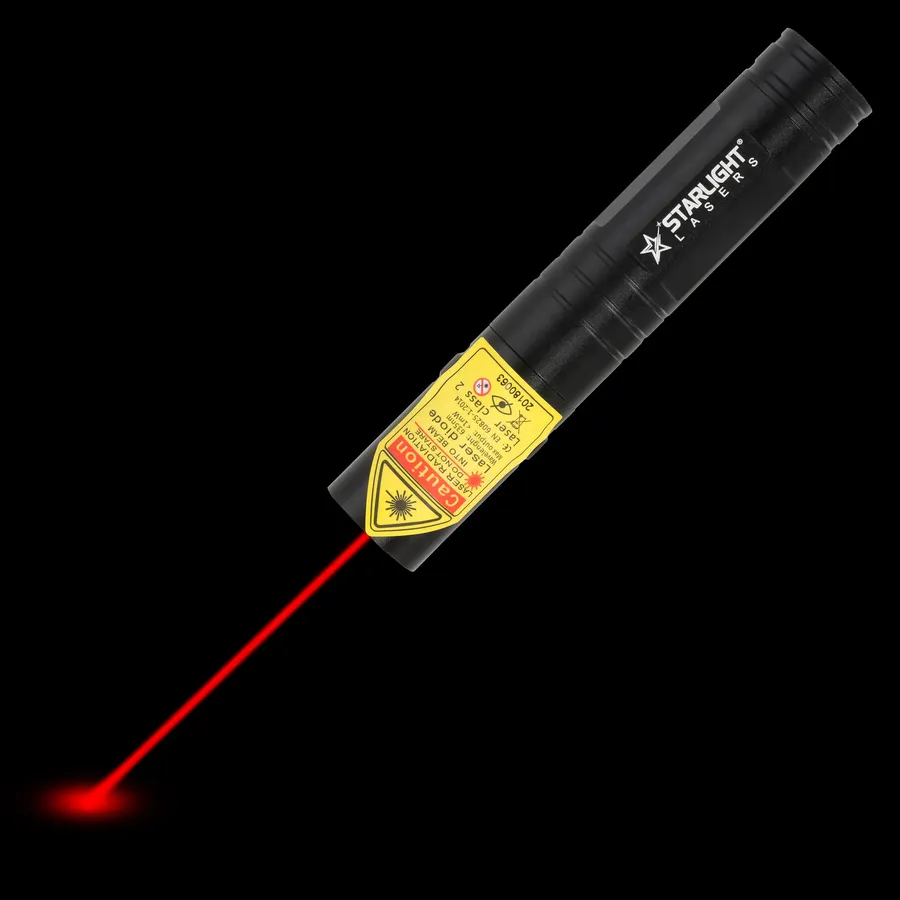 Rode laserpen R2 Pro met zichtbare laserstraal in het donker